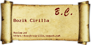 Bozik Cirilla névjegykártya